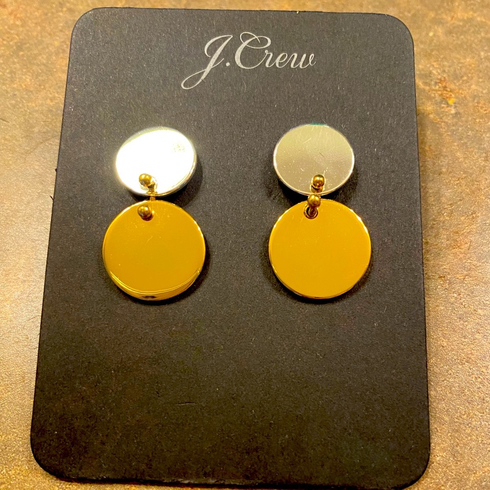 Jcew earrings silver and gold toned